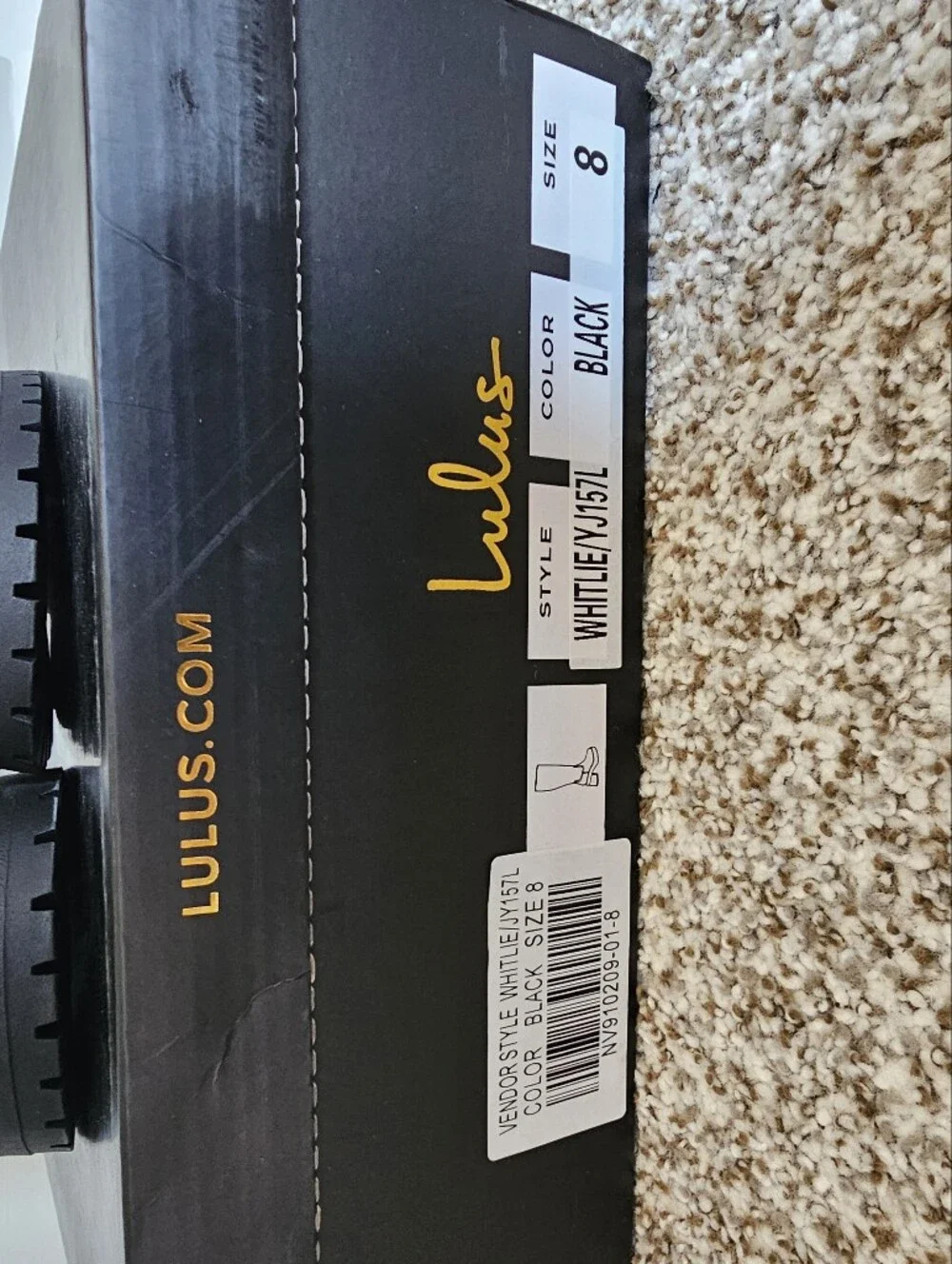 Lulus Whitlie Black Platform Knee-High Lug Sole Boots Size 8